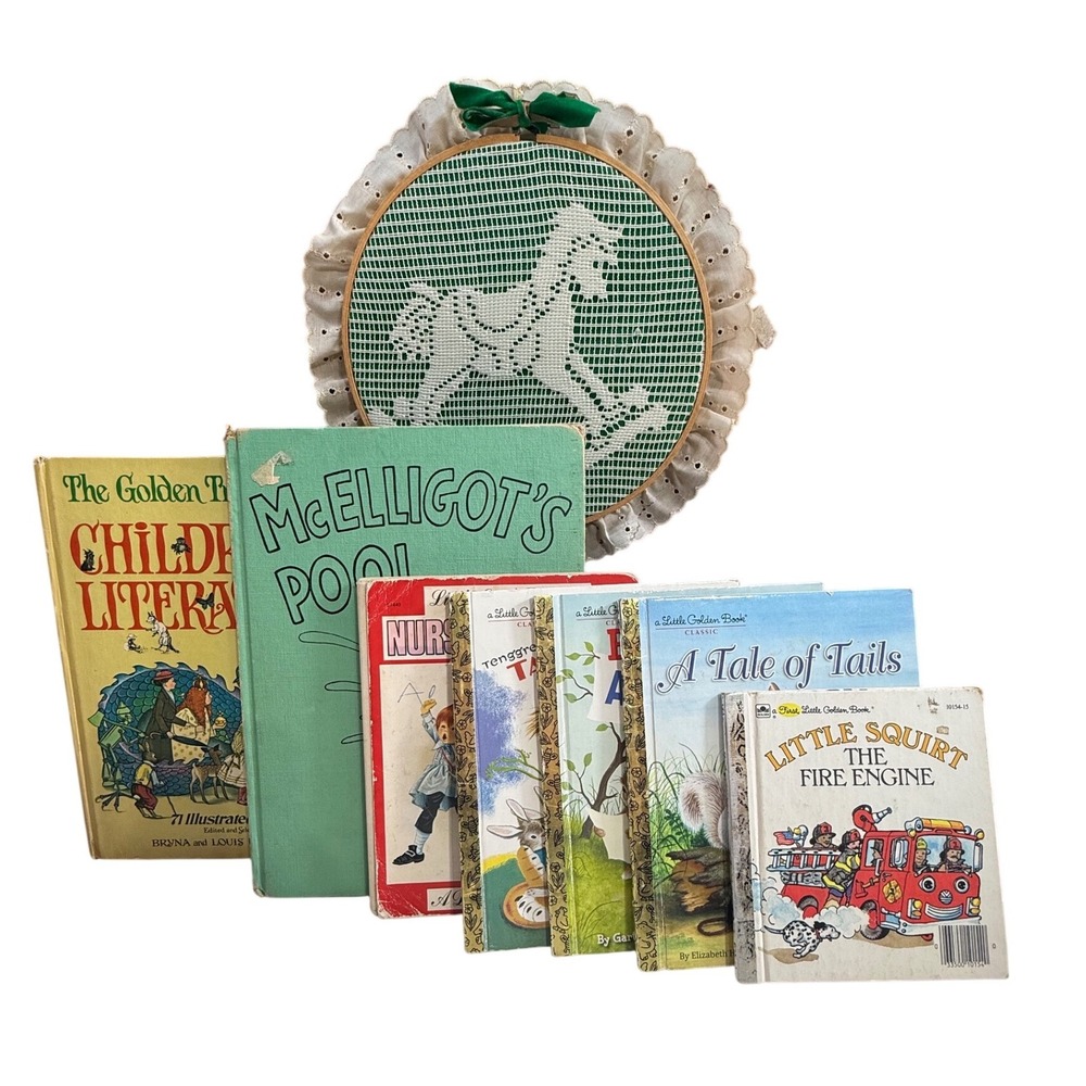 Vintage Children's Book Lot Little Golden Books Nursery Grandmacore Cottagecore